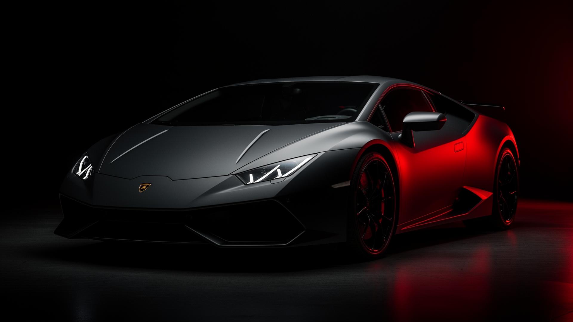 Lamborghini Uracan em iluminação dramática